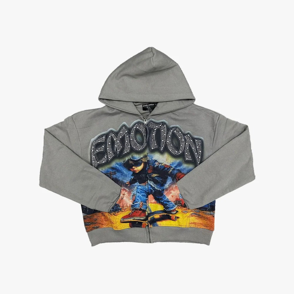 Mixed Emotion Last Ride Rhinestone Hoodie