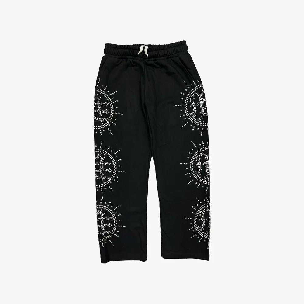 Mixed Emotion Black Eclipse Rhinestone Sweatpants