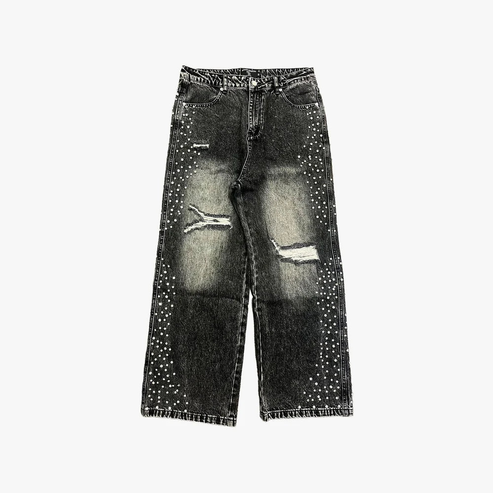 Mixed Emotion Grey Stone Baggy Jeans