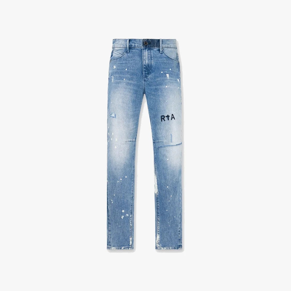 RTA Clayton Jean Distressed White Paint/Blue