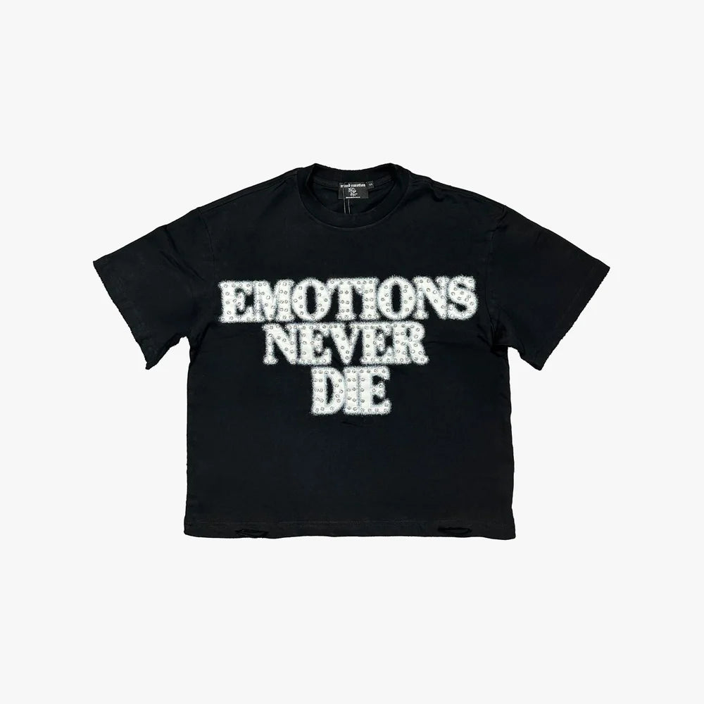 Mixed Emotion Black End Rhinestone Tee