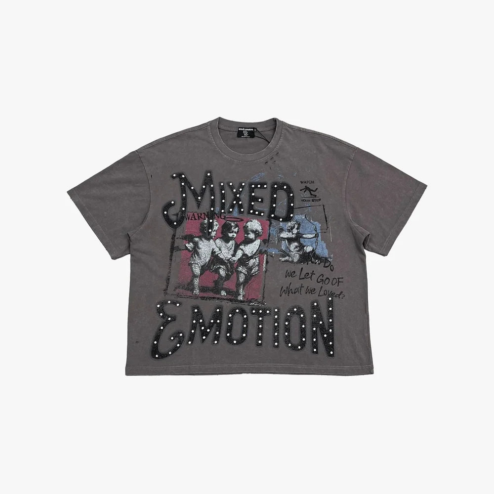 Mixed Emotion Grey “Friends” Tee