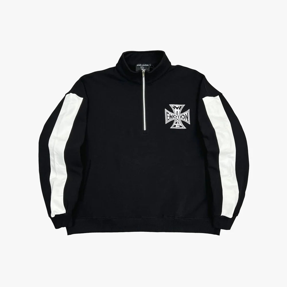 Mixed Emotion Black Quarter Hoodie