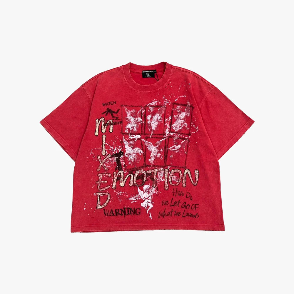 Mixed Emotion Red Crimson Tee