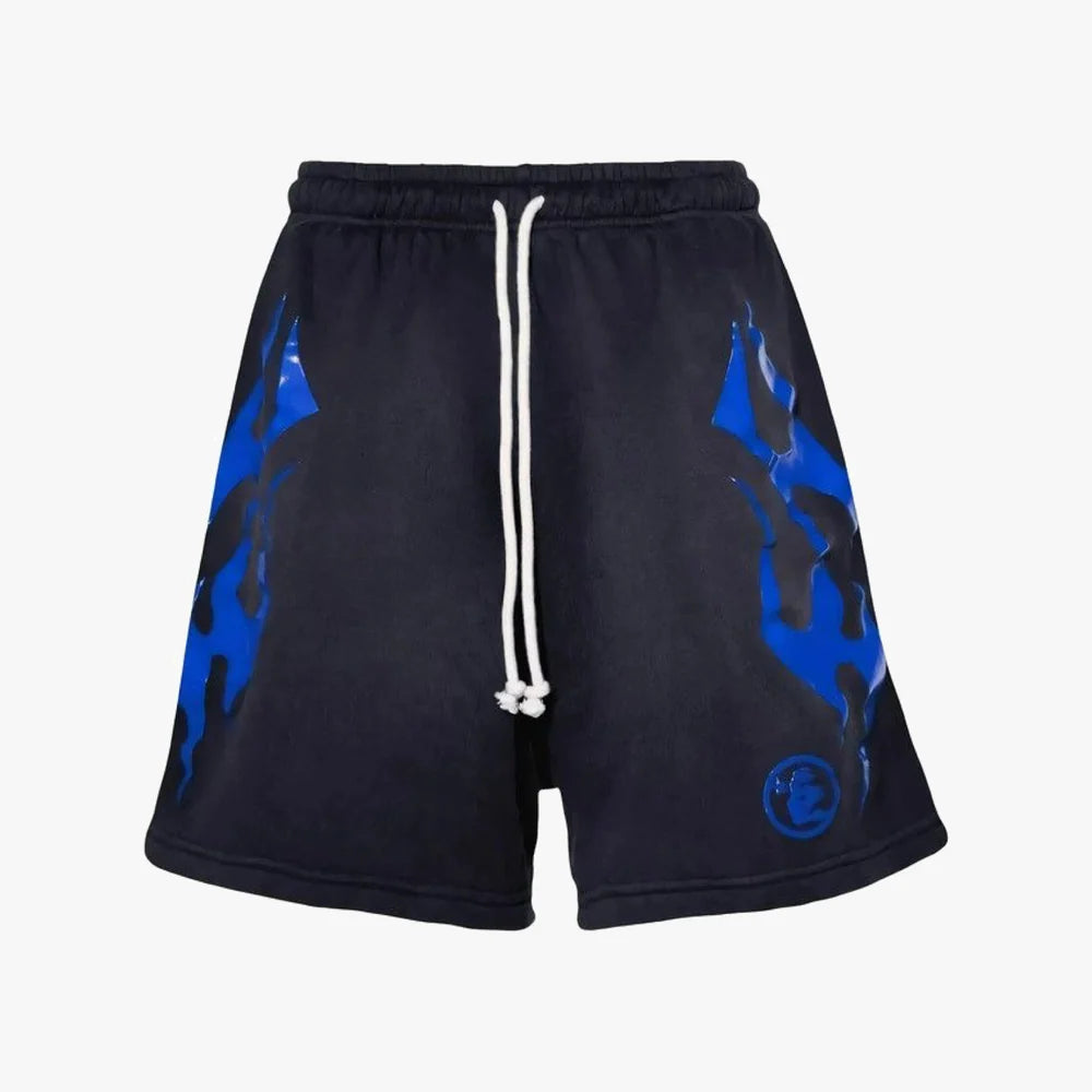 Hellstar Flame Shorts Black/Blue