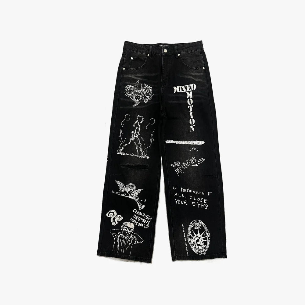 Mixed Emotion Black Canvas Denim