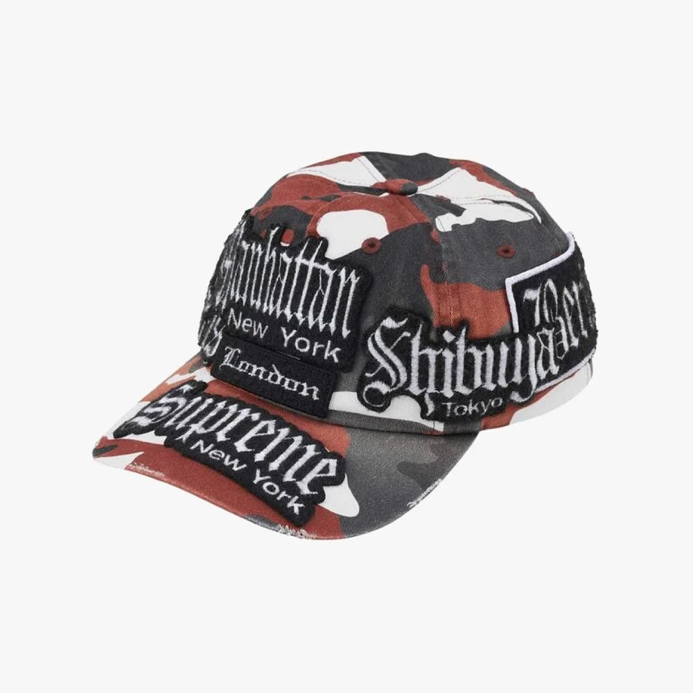Supreme City Patches 6-Panel Hat Red Camo