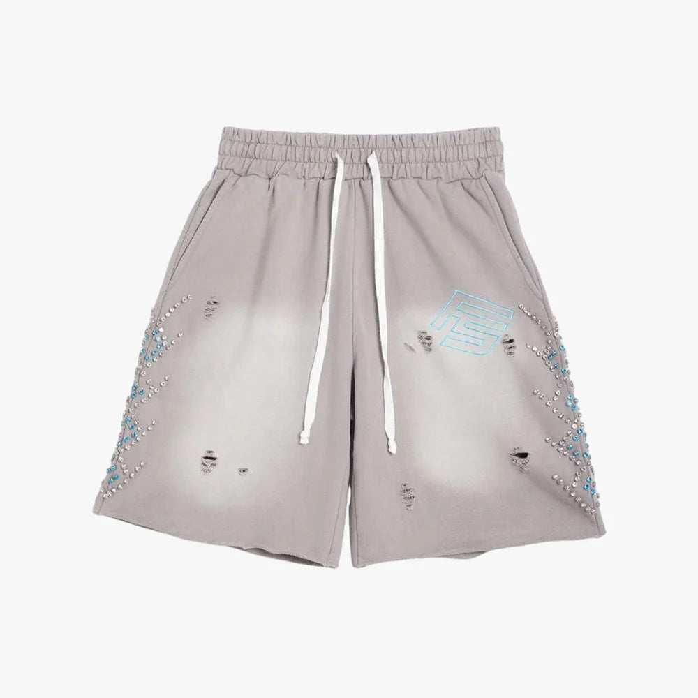 FS Blue Rhinestone Terry Short