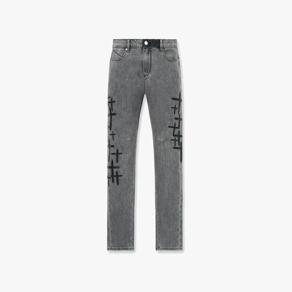 RtA Bryant Skinny Clouded Mist Cross Patch Jeans Clouded Mist