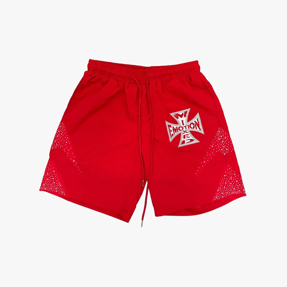 Mixed Emotion Red Classic Nylon Short
