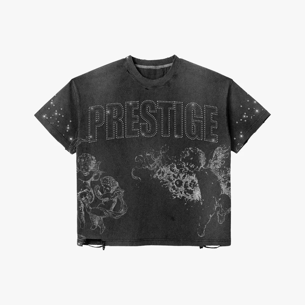 Prestige Distress Angel Rhinestone Tee