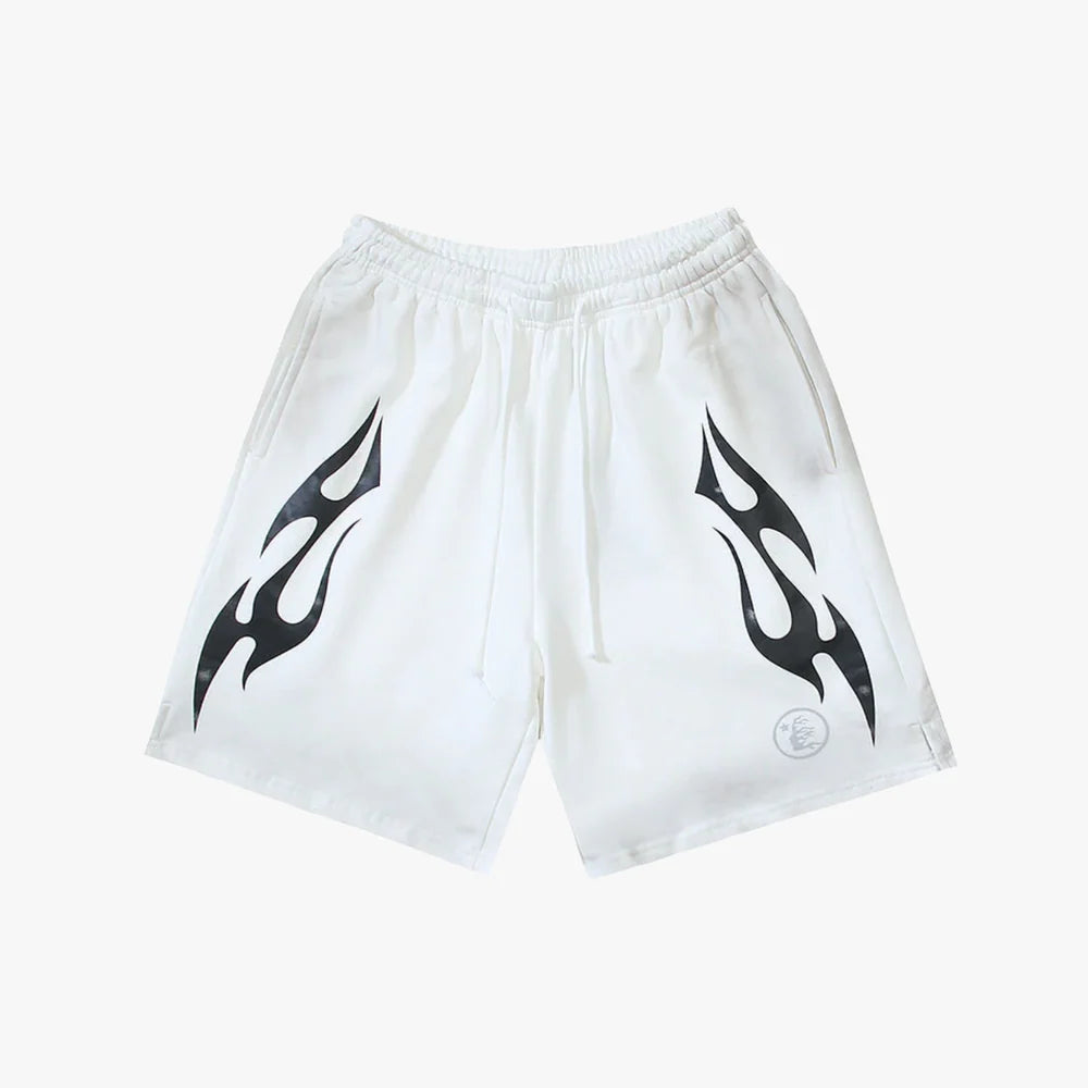 Hellstar Flame Shorts White/Black