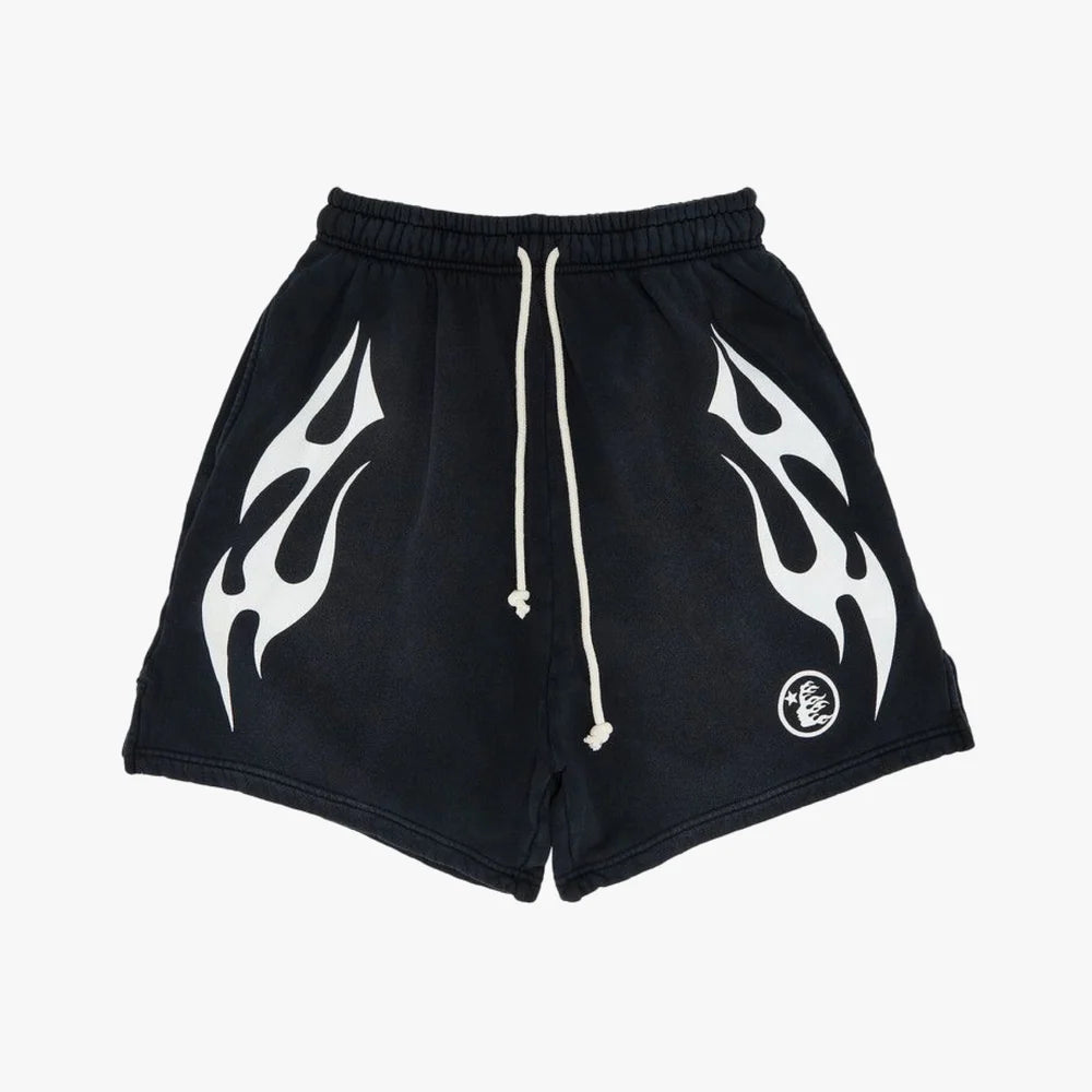 Hellstar Flame Shorts Black/White