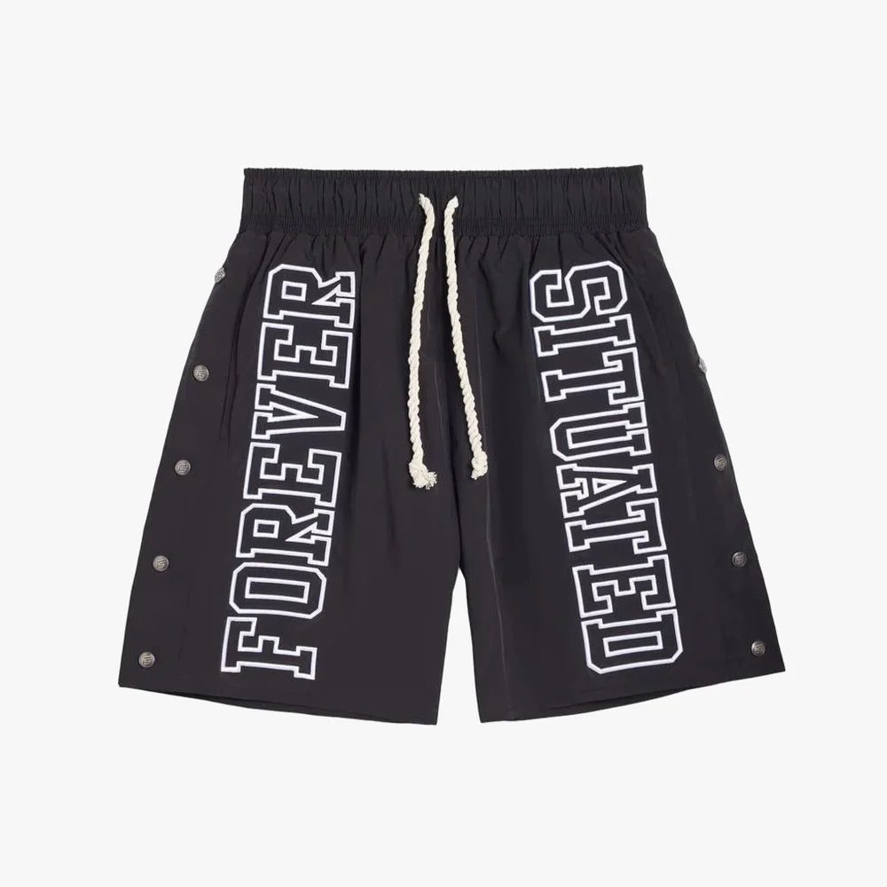 Forever Situated Nylon Shorts Black