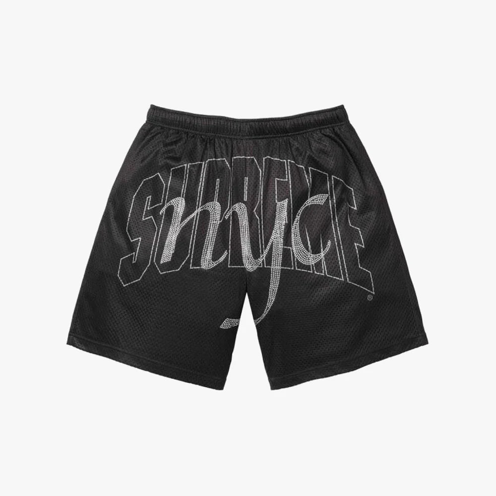 Supreme Rhinestone Mesh Short Black