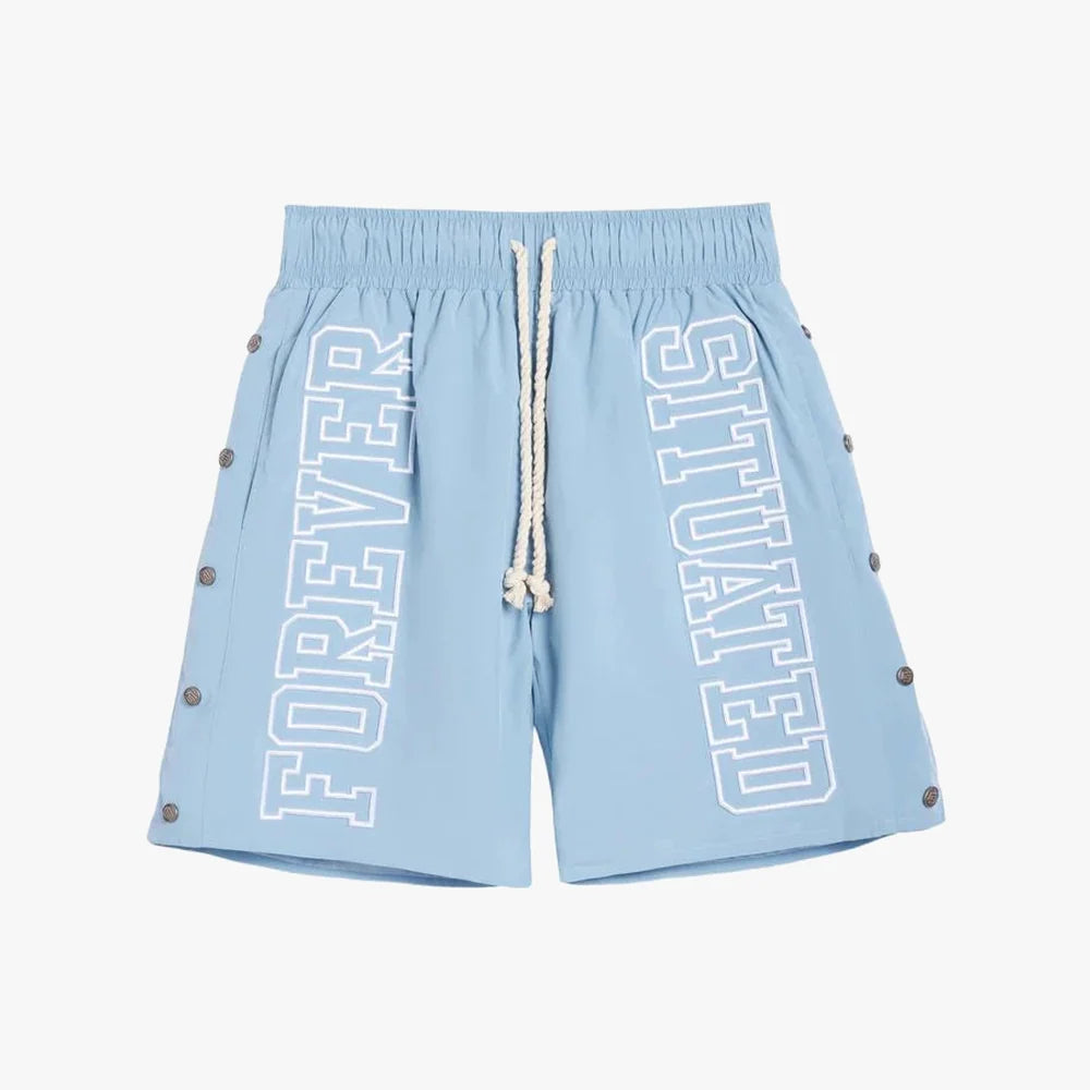 Forever Situated Nylon Shorts Light Blue