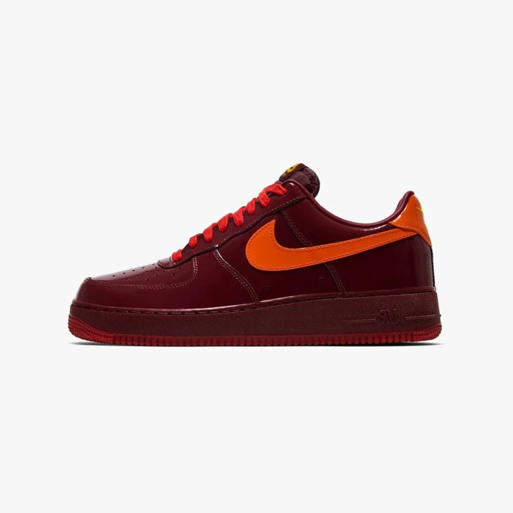 Nike Air Force 1 Low Patent Leather Dark Team Red Safety Orange