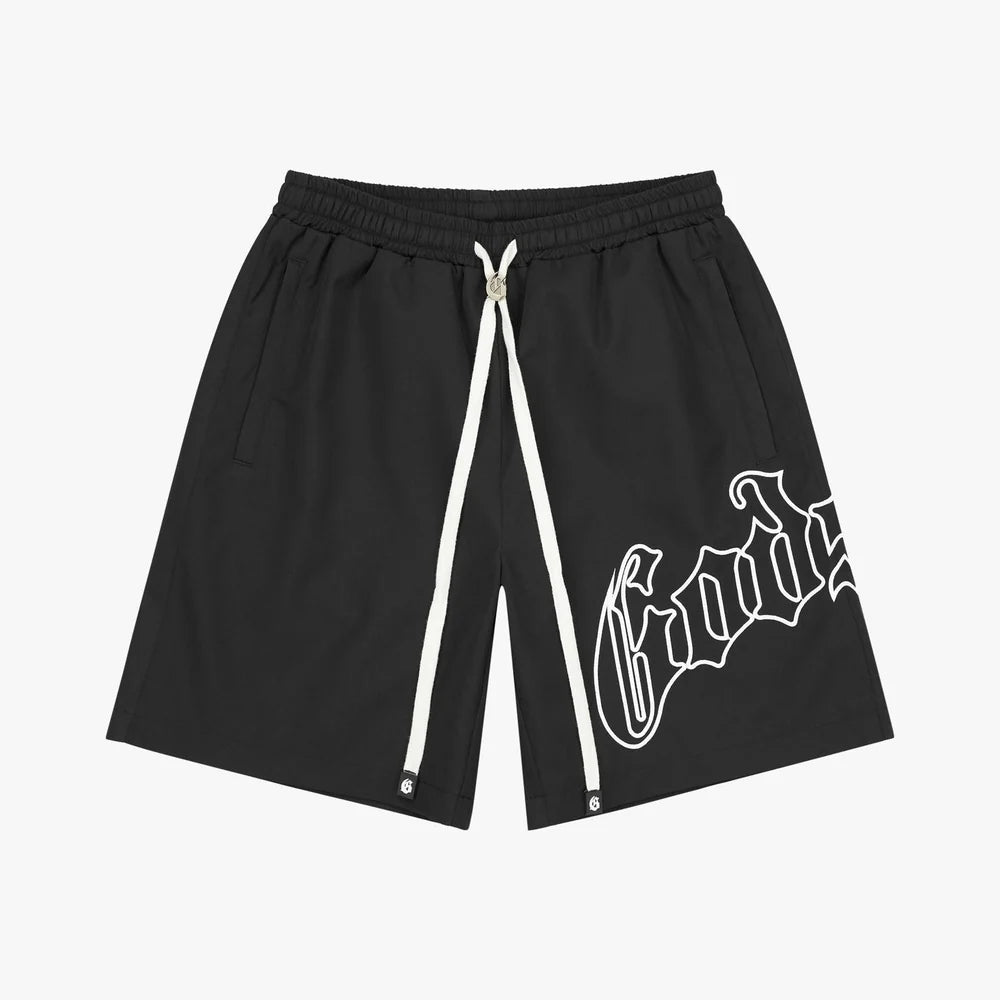 Godspeed OG Logo Nylon Shorts Black/White