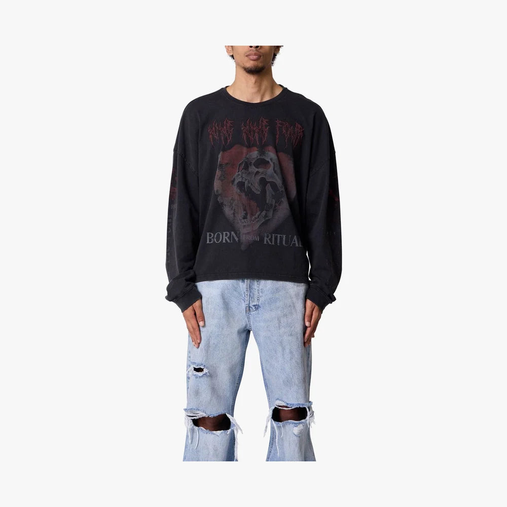 Born From Ritual L/S Tee Washed Black