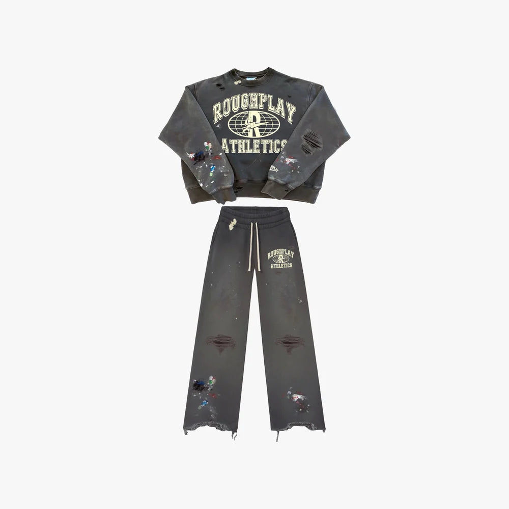 Roughplay Grey/Tan Crew Neck Set