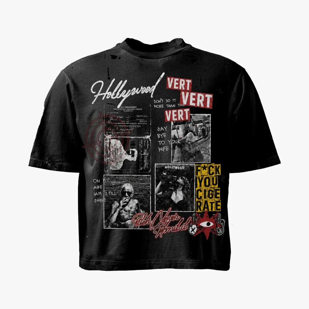 Retrovert Hollywood Vert Black T-Shirt