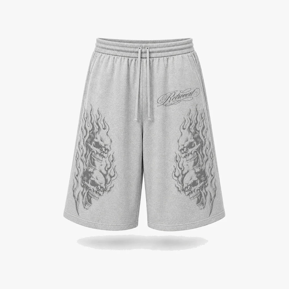 Retrovert Flame Grey Sweatshorts