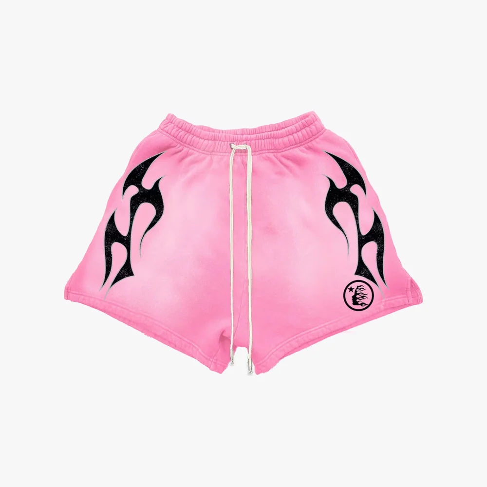 Hellstar Flame Shorts Pink
